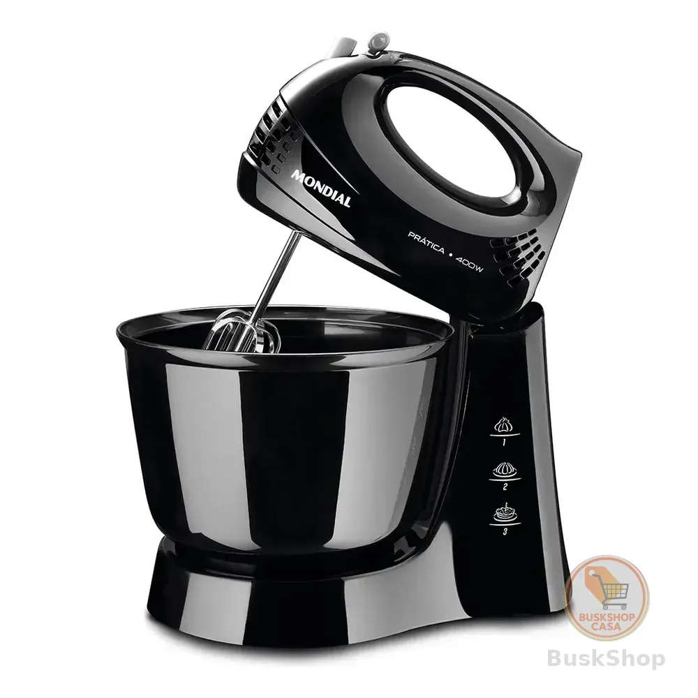 Batedeira Prática Mondial Preto 400w B-44-b 220v