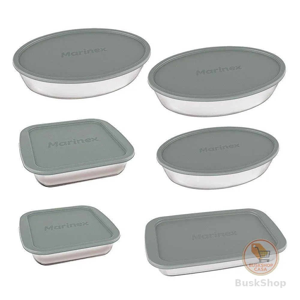Conjunto Assadeira Marinex 1576 com Tampa Cinza 6 Peças