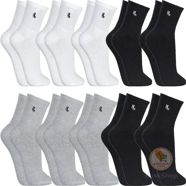 Kit 10 Pares Meias Lupo Cano Médio Alto Atoalhada Original
