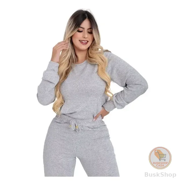 Conjunto Feminino  De Frio 2 Peças Moderno Confortável