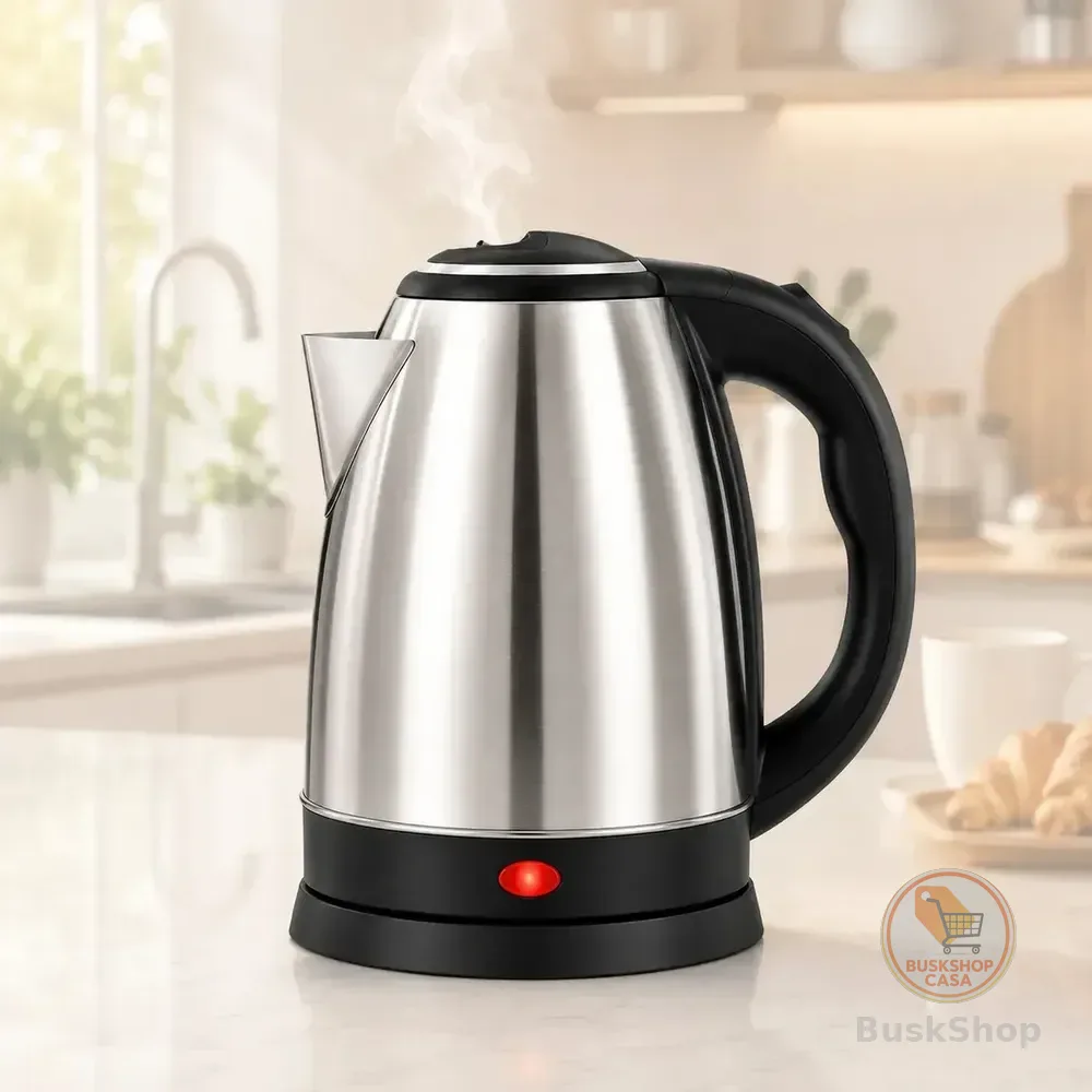 Chaleira Jarra Elétrica 1,8l Litros Em Inox Desligamento Automático Aquecimento Rápido Segura Café Chá Fácil Abertura Tampa Alça Ergometrica 220v