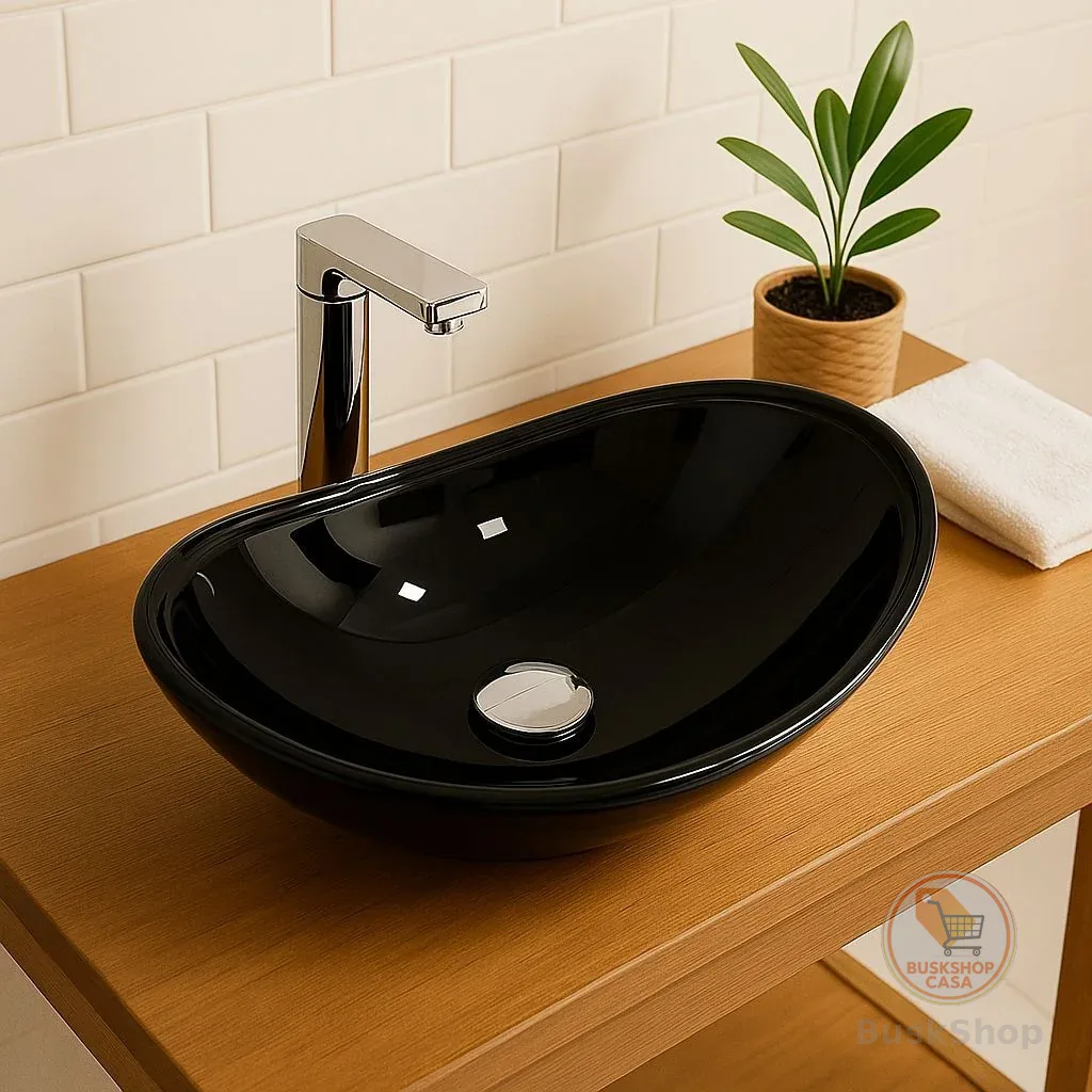Cuba de vidro Oval para banheiro Pia Lavabo Lávatorio 38cm 48cm 55cm