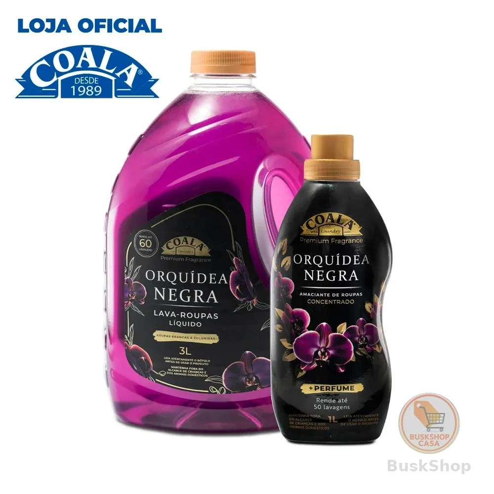 Kit Coala Laundry Orquídea Negra - 1 lava Roupas 3L +1 Amaciante1L