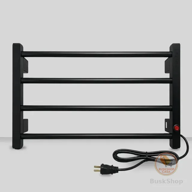 Toalheiro Térmico Elétrico Secador Alumínio, Branco E Preto
