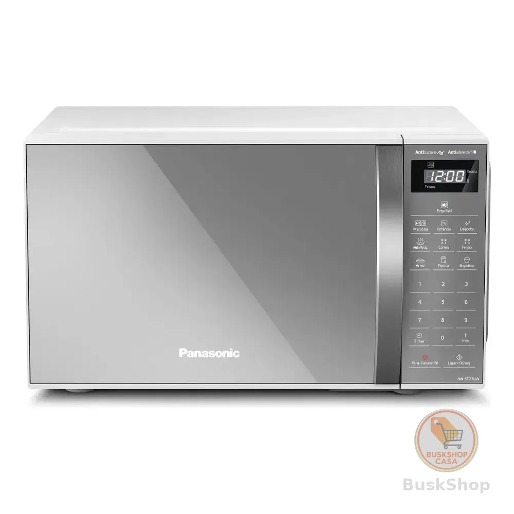 Microondas Panasonic Nn-st27lwru 21l Branco Espelhado Tecnologia Pega Fácil 127v