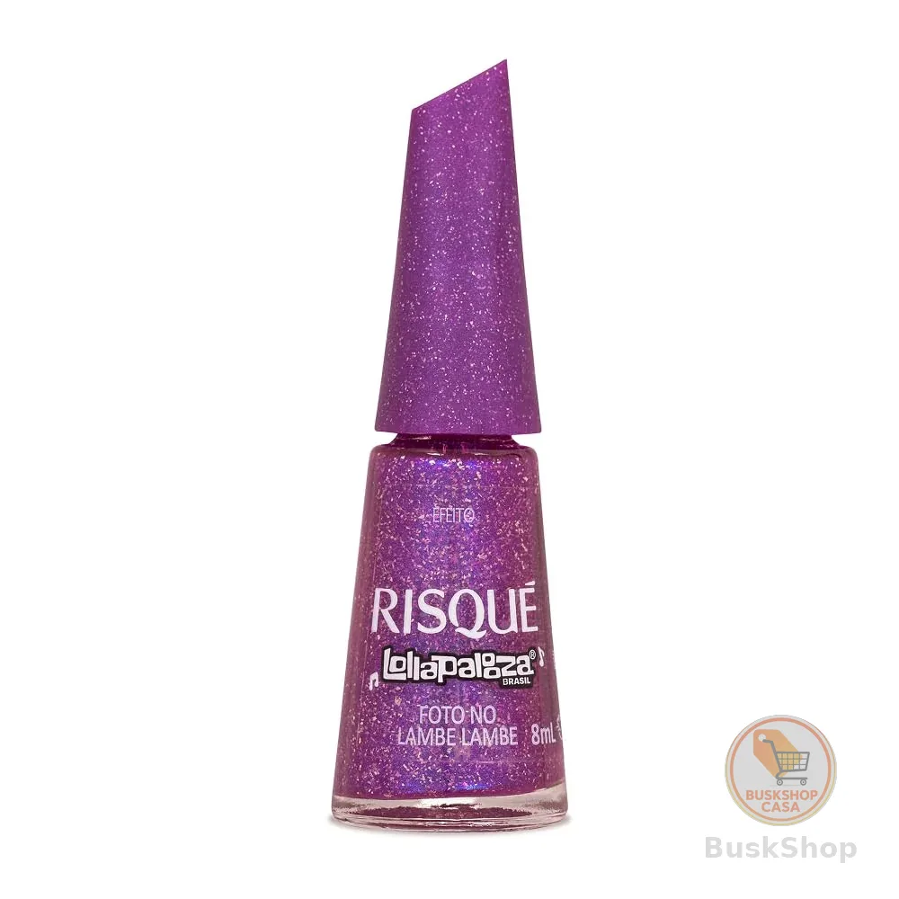 Esmalte Roxo Efeito Risqué & Lollapalooza Brasil Foto no Lambe Lambe 8ml
