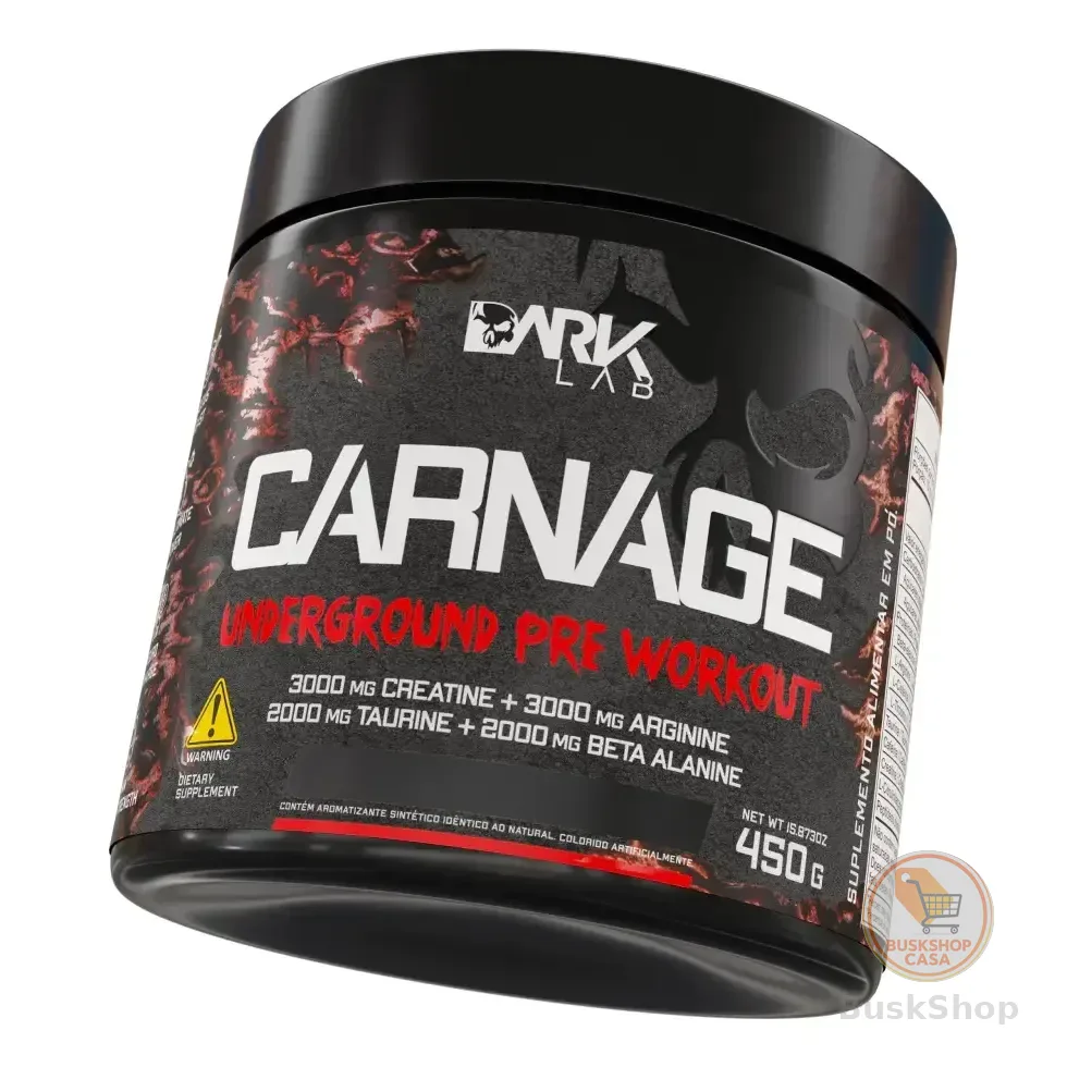 Pre Treino Carnage Pink Lemonade 450g Com Creatina Dark Lab Limonada Rosa