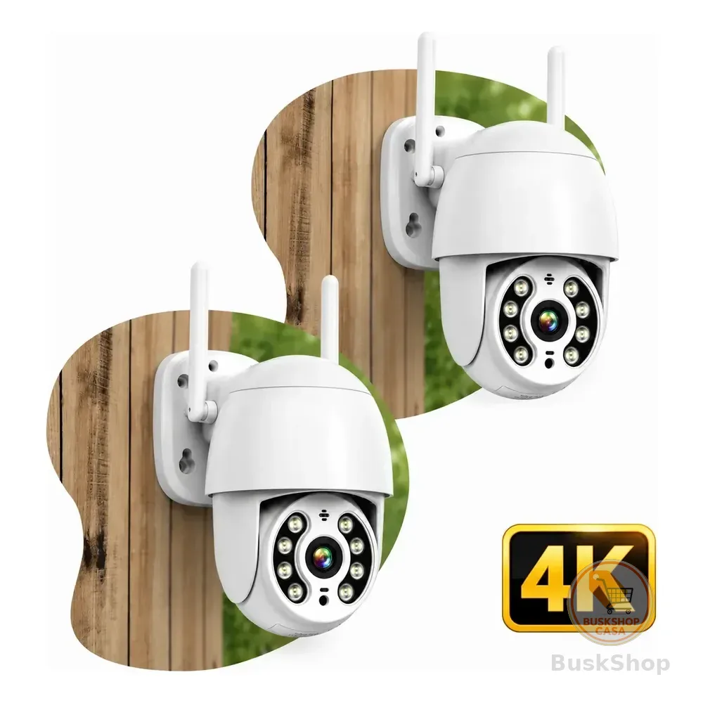 2 Câmera Segurança Ip Wifi Icsee Infravermelho Prova Dágua Branco