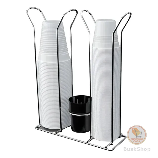 Porta Copos Descartáveis 80ml/200ml Organizador Cromado