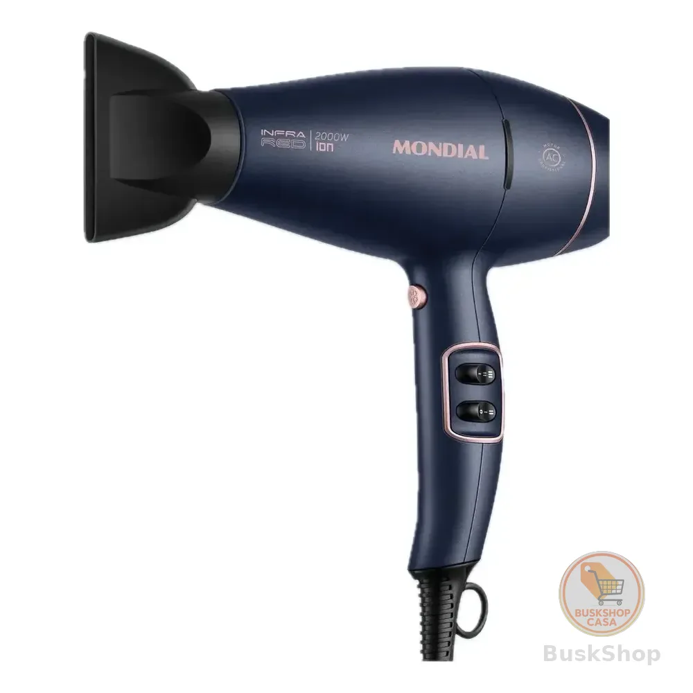 Secador De Cabelos Infrared Mondial 2000w Scp-01-ir Azul/golden Rose 127v