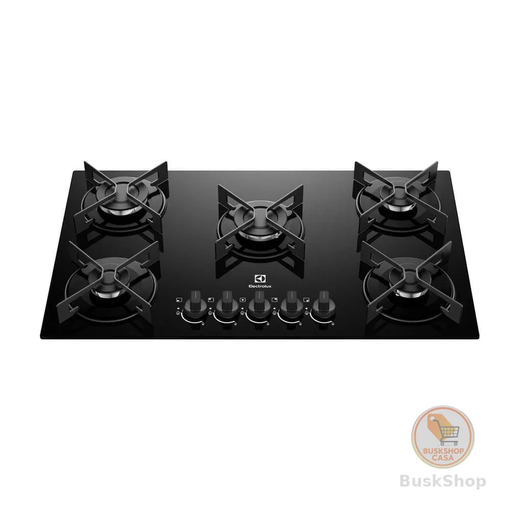 Cooktop 5 Bocas a Gás Electrolux Mesa de Vidro Efficient Grade de Aço Fosco (KE5GR)