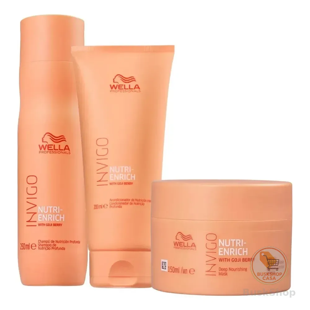 Kit Wella Nutri Enrich Shampoo 250ml Condicionador 200ml Máscara 150ml