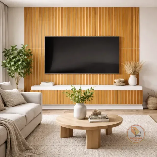20 Placas Adesivas Painel Madeira Ripada Montável Mdf 45x11