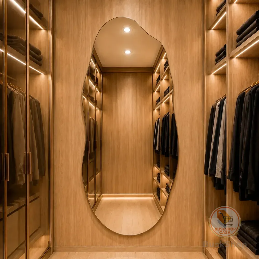 Espelho Roma 100x50cm Corpo Inteiro Grande Moderno Luxo Suporte