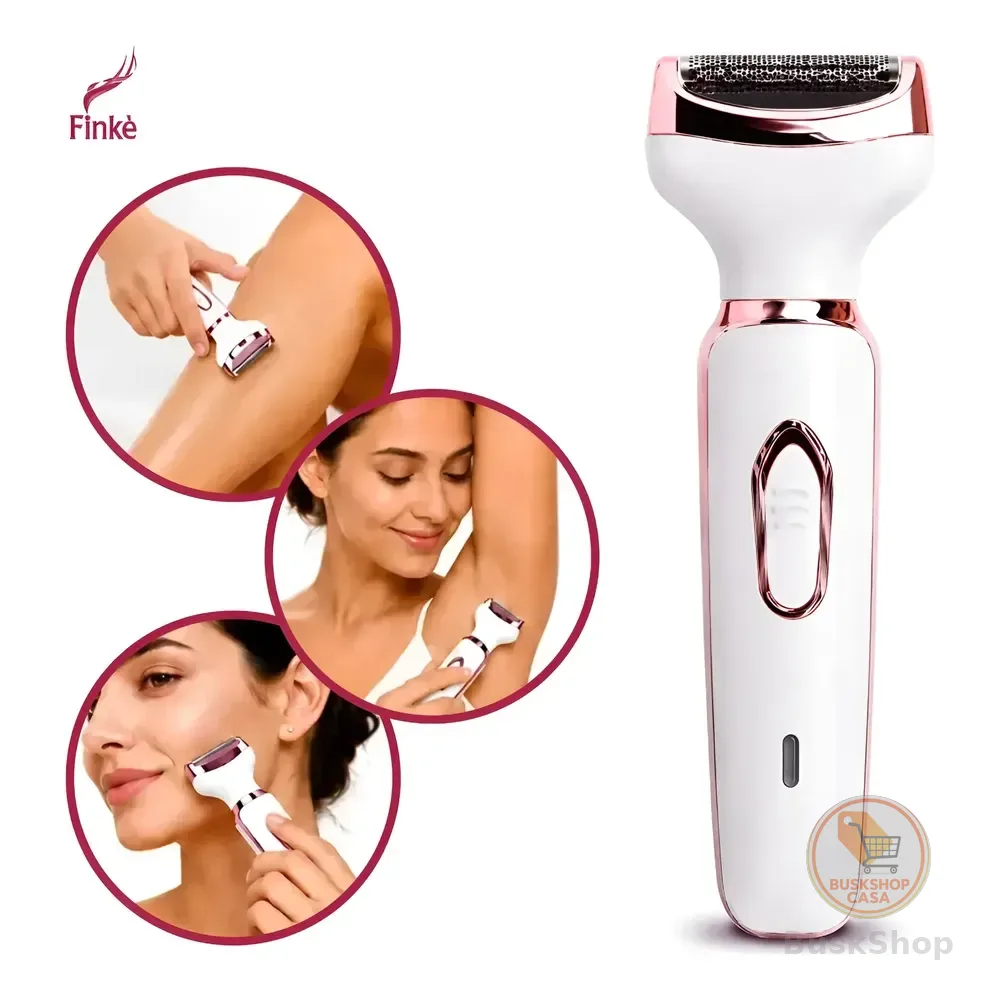 Depilador Feminino Recarregável 4 Em 1 Aparador Intimo Branco 127/220v