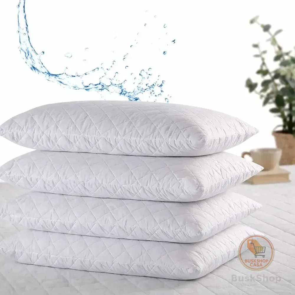 Kit 4 Capas De Travesseiro Lufiara Matelassê Para Alérgicos, Impermeável E Com Zíper - 70x50 Cm Branco