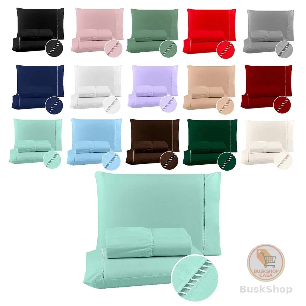 Lencol Micropercal 400 Fios Jogo De Cama Casal, Queen, King 03 Peças Barato Solteiro e Berço 2Pçs