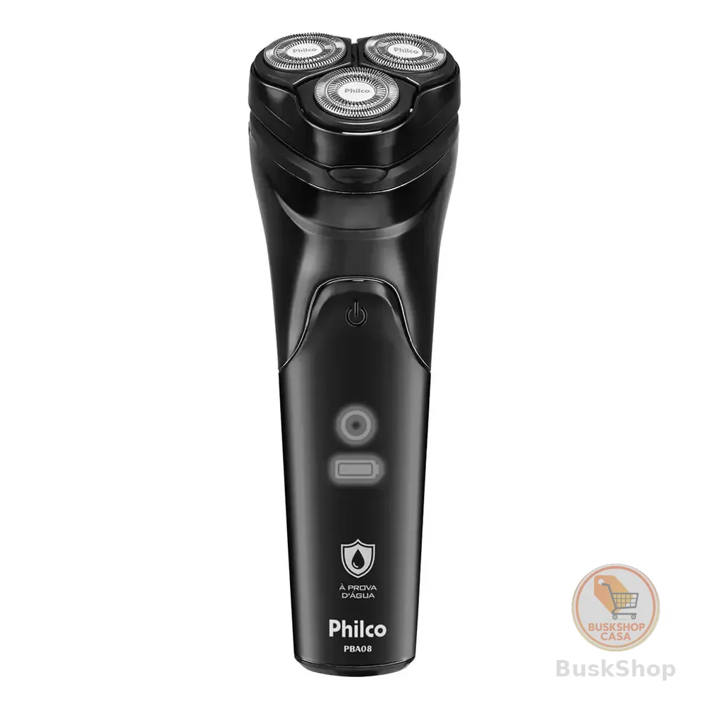 Barbeador Elétrico Pba08 À Prova Dágua Bivolt Philco Preto 127/220v