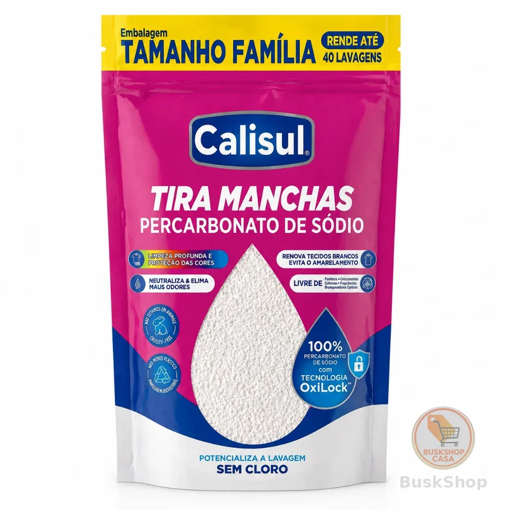 Percarbonato 100% Puro Tira Manchas Roupas Brancas e Coloridas