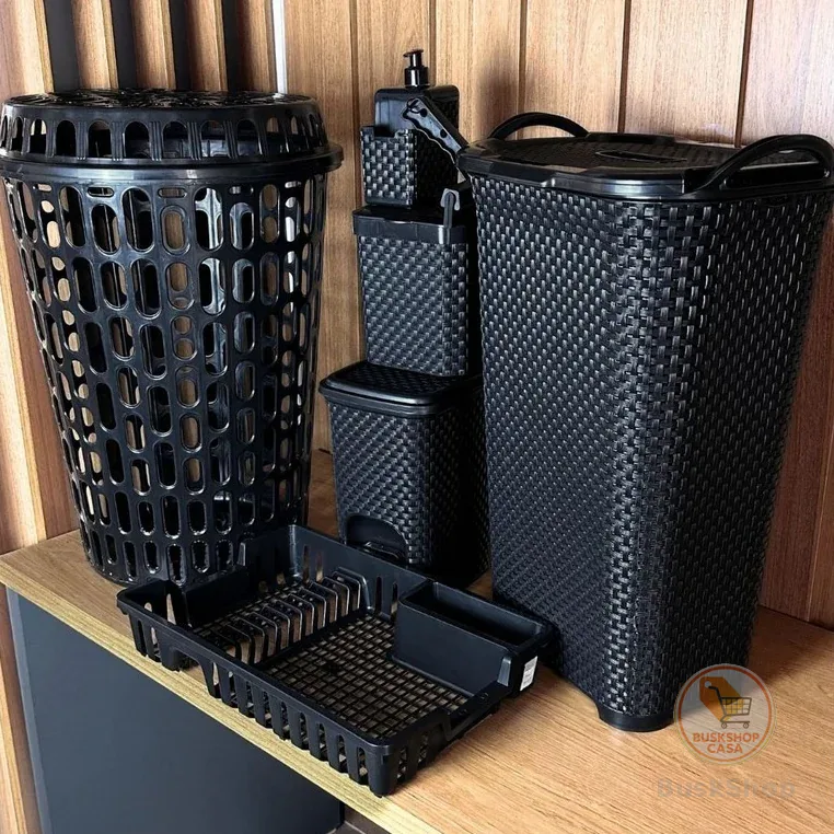 Monte Seu Conjunto Com Cesto Telado 60 Litros ( Organização Completa Para Casa)