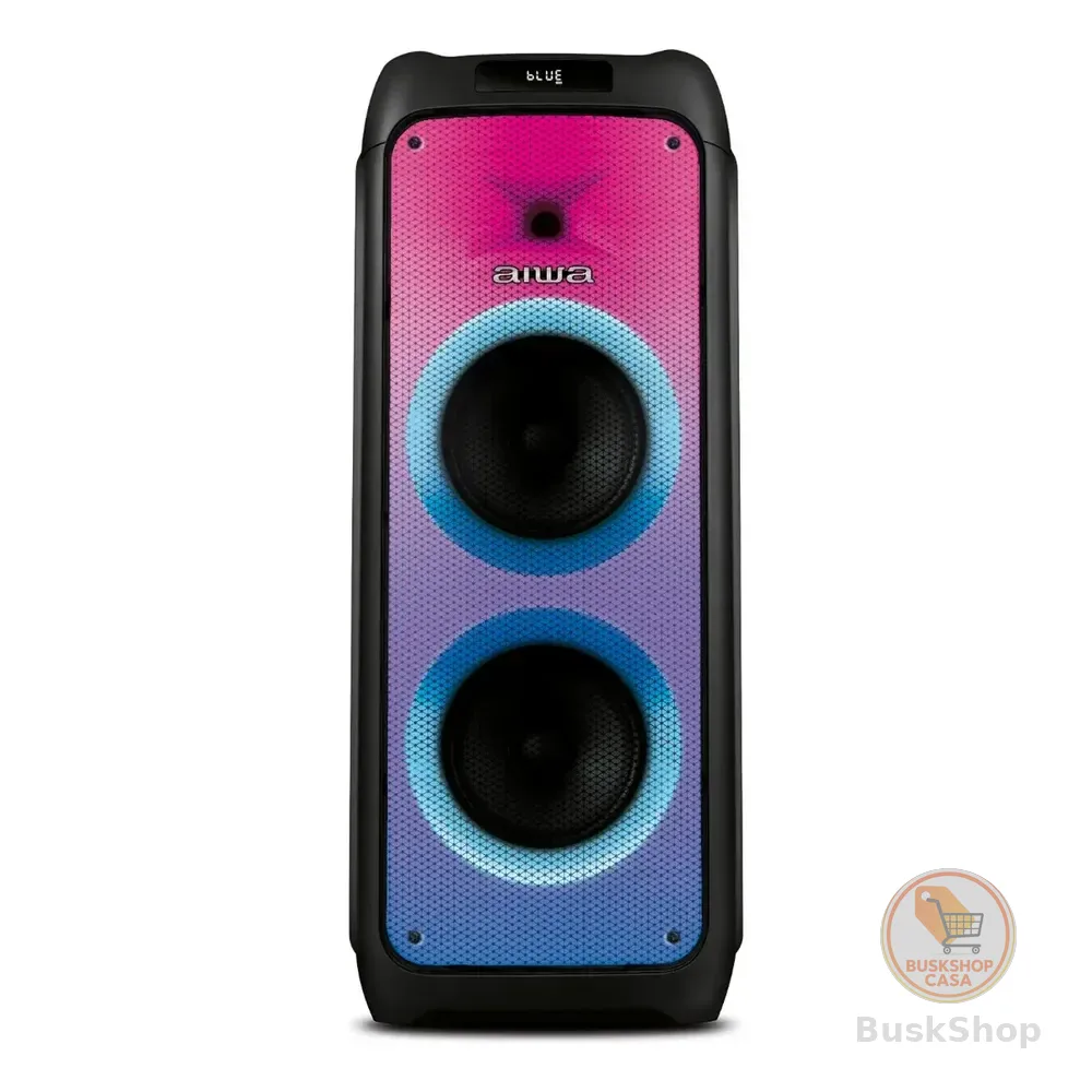 Caixa De Som Partybox Aiwa Pb-06 Bluetooth 20h Rgb Usb Tws Preto 127/220v