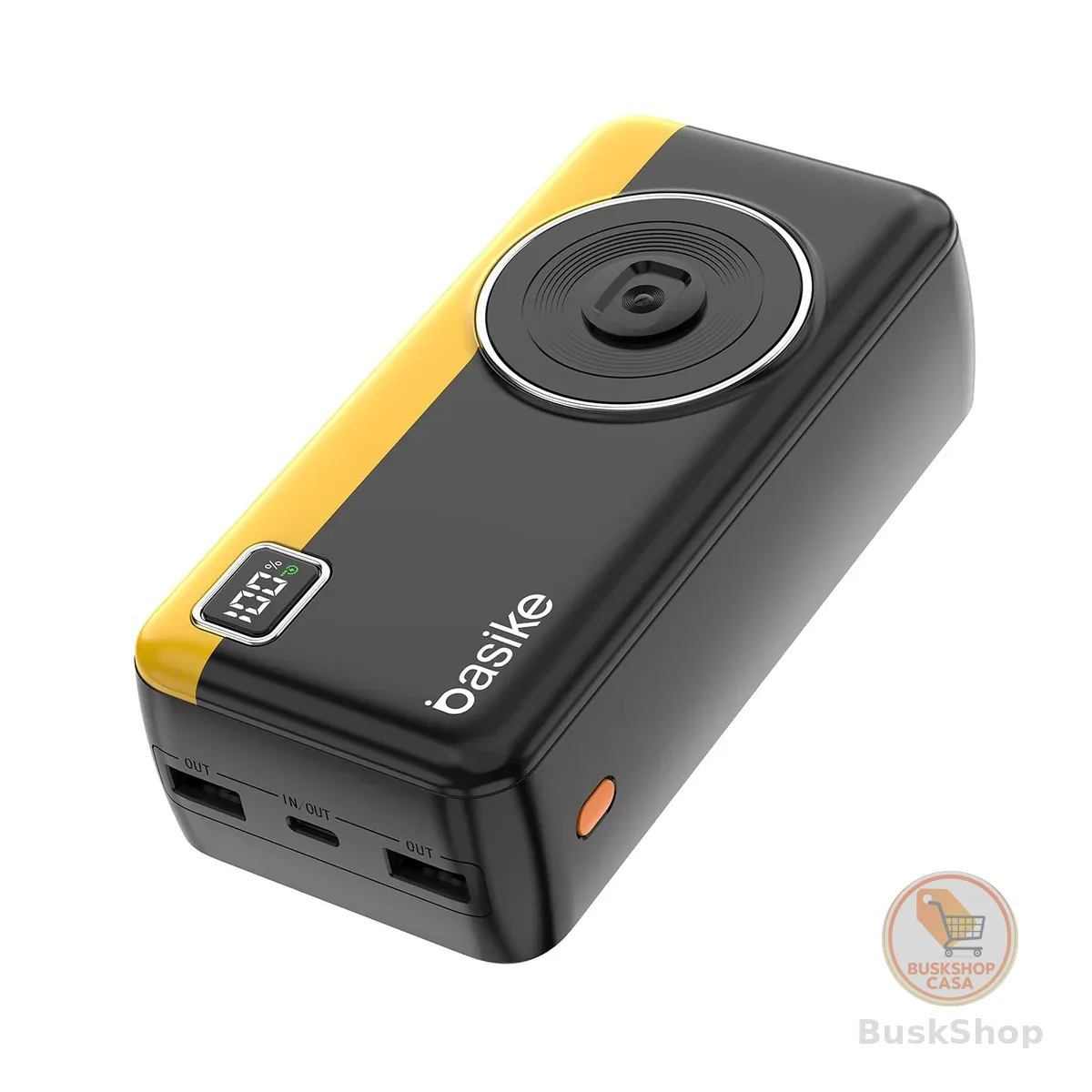 Power Bank 30000mAh, Basike Carregador Portátil 2 Saídas USB-A(até 22.5W) + Tipo-C(até 22.5W) com Cabo, Carregamento Rápido, Led Indicador de Bateria Proteção Inteligente (Preto)