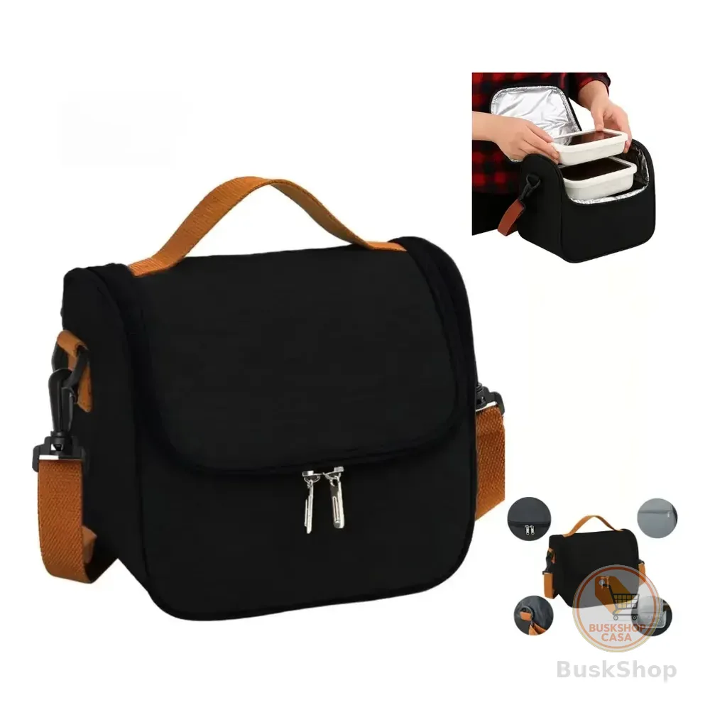Bolsa Lancheira Semi Impermeavel Com Isolamento Termico Leve Preto