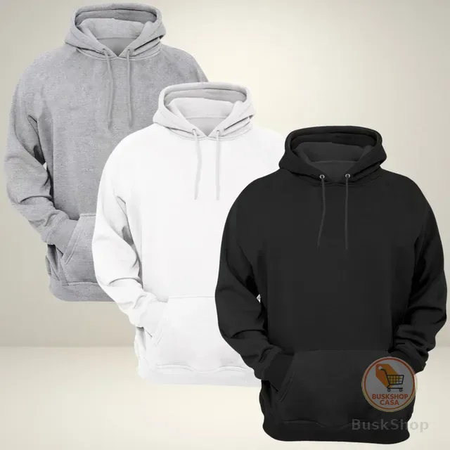 Kit 3 Moletom Blusa De Frio Agasalho Com Capuz Bem Quente