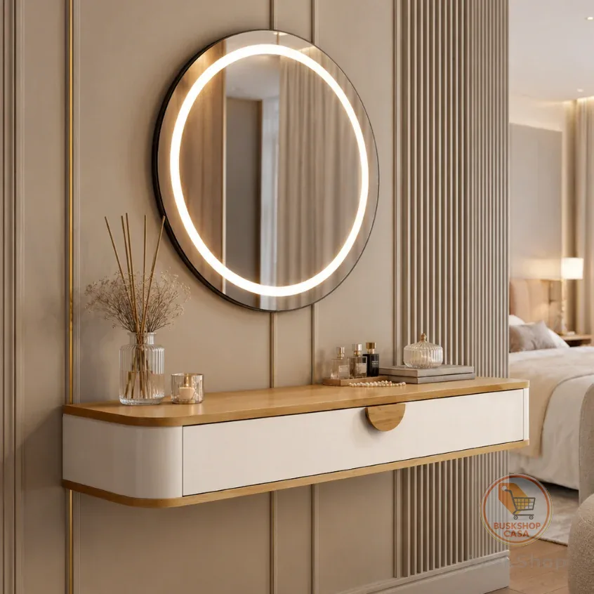 Penteadeira Suspensa Camarim com Gaveta Multifuncional para Quarto Organizador Decorativa Retrô MDF