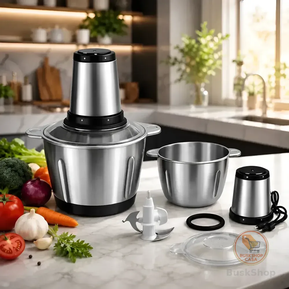 Multiprocessador E Moedor Alimentos Elétrico Hyllis 1200w Prateado 127v