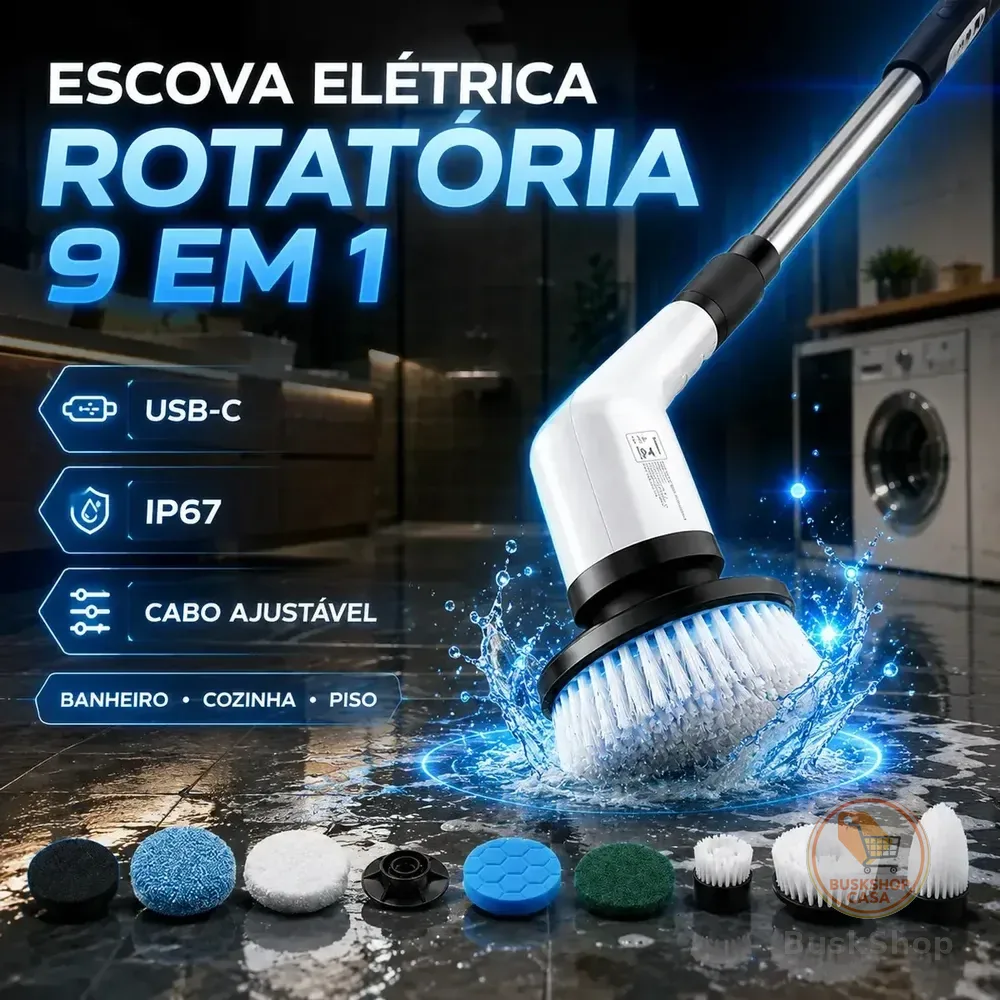 Mop Esfregão 9 Em 1 Branco De Alta Absorção Para Limpeza Doméstica Eficiente