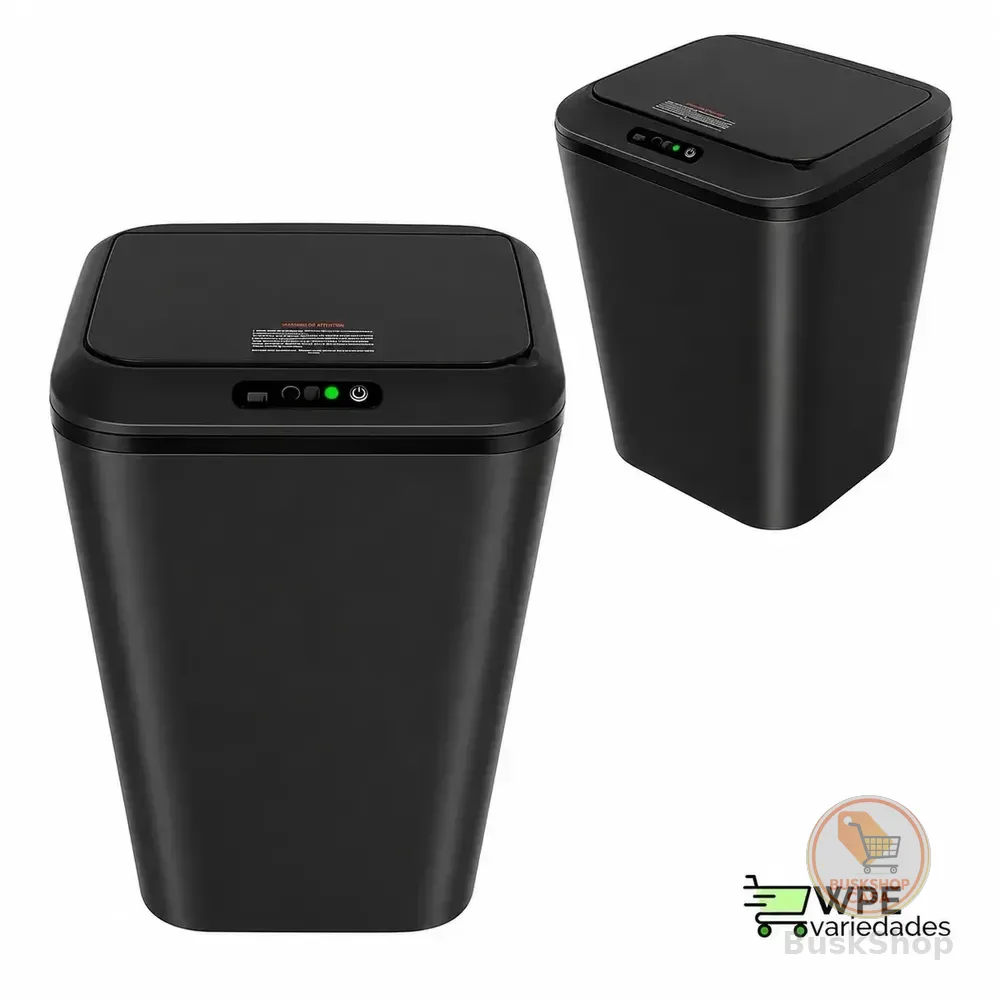 Lixeira Inteligente Automática Com Sensor Para Cozinha E Banheiro, 16 Litros Preto