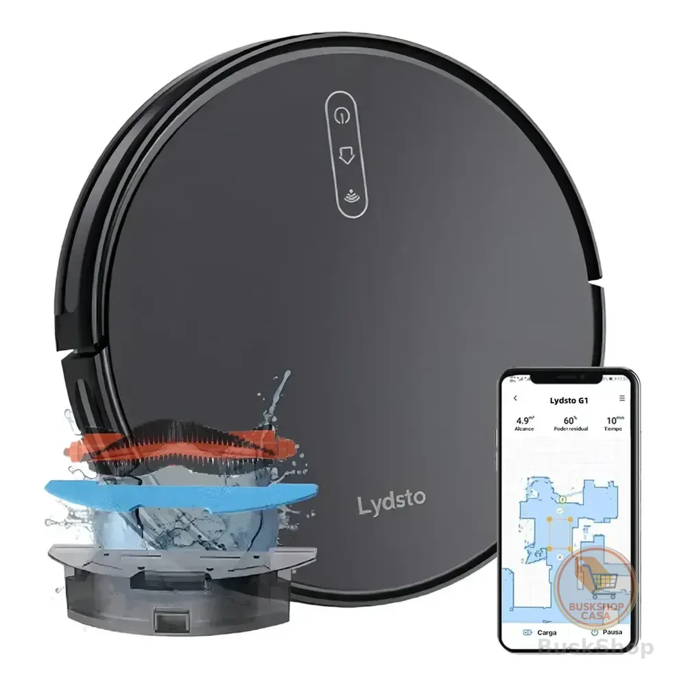 Robô Aspirador De Pó Inteligente Passa Pano Lydsto G1 Limpeza 3 Em 1 Compatível Xiaomi Home App Preto 127/220v