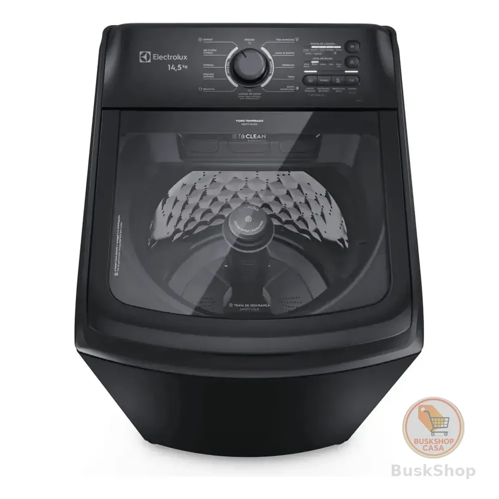 Máquina De Lavar Electrolux 14,5kg Cesto Inox Lep15 Preto 127v