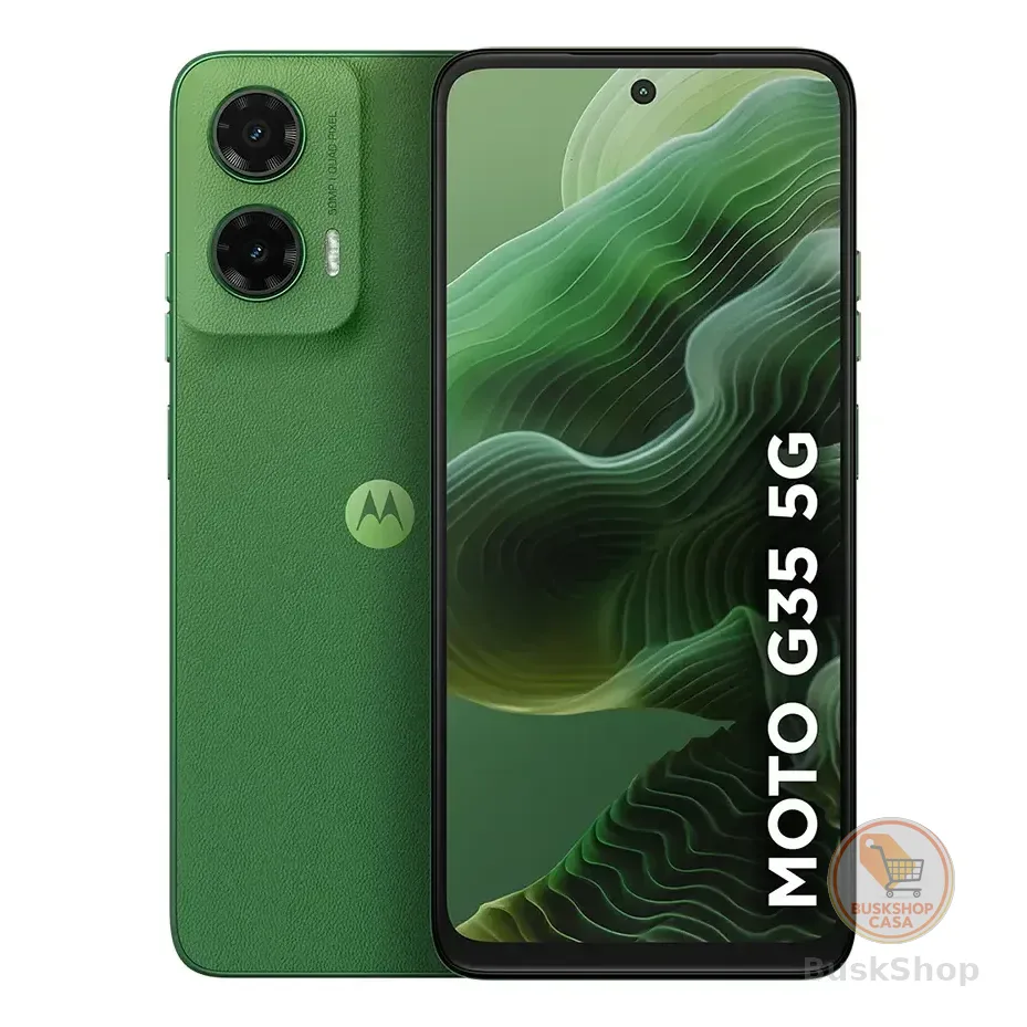 Smartphone Motorola Moto G35 5g - 128gb 12gb (4gb Ram+8gb Ram Boost) E Camera 50mp Com Ai Nfc Tela 6.7  Com Superbrilho - Verde - Vegan Leather