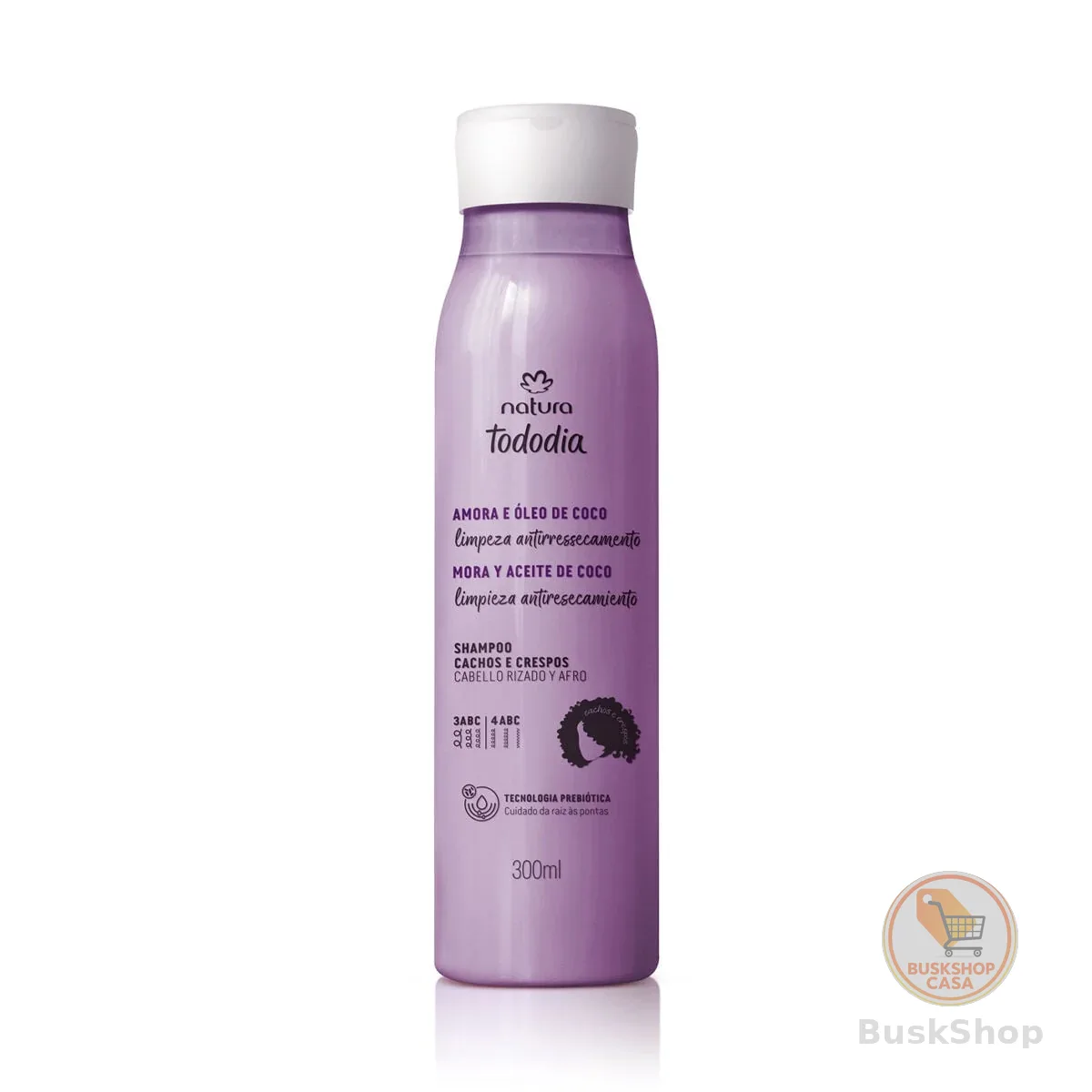 Shampoo para Cachos e Crespos Amora e Óleo de Coco Tododia 300ml