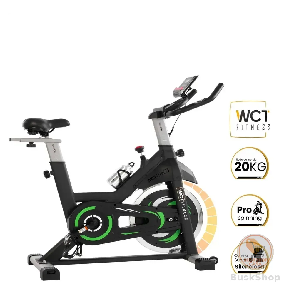 Bicicleta Ergométrica Spinning 20kg Wct Fitness Cor Preto/verde