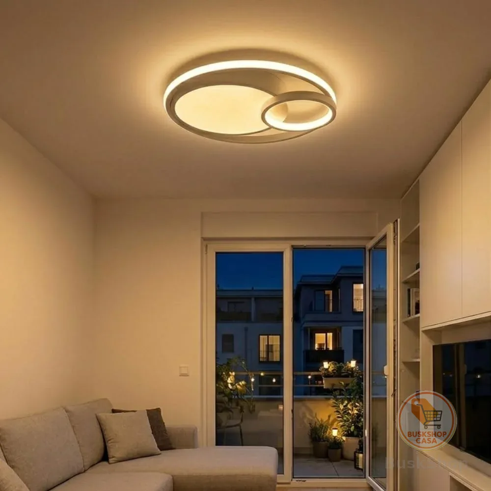 Luminária de LED De Sobrepor Redonda Bivolt 31W 3 Em 1 Com Luz Central Dupla (Branco)