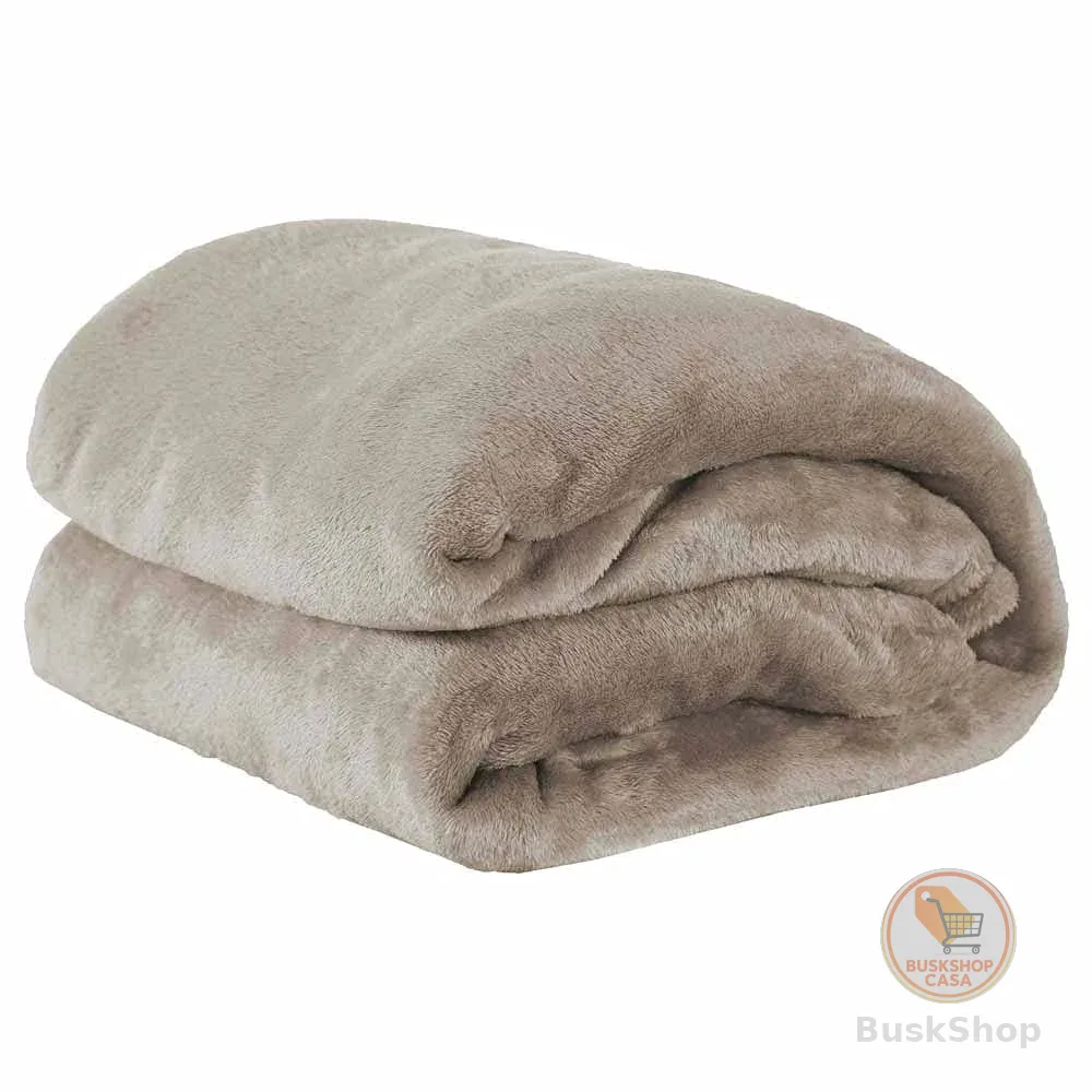 Cobertor Casal Manta Microfibra Fleece 01 Peça Caqui