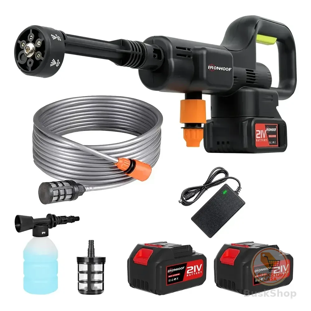 Lavadora Alta Pressao Portatil Potente Recarregável 2bateria Preto 110/127/220v 60