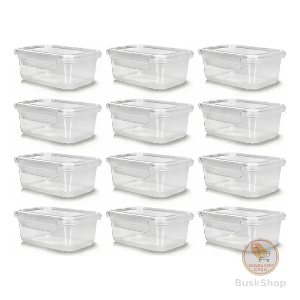 Kit 10 Potes 750ml Herméticos Travas Marmita Reutilizável Transparente