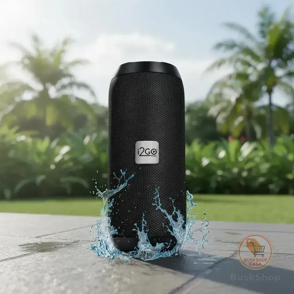 Caixa De Som Bluetooth Essential Sound Go I2go 10w Rms Resistente À Água E Até 8h De Bateria Preto 127/220v