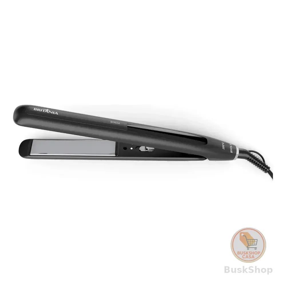 Prancha De Cabelo Britânia Revestimento Cerâmico 200°c Bpr03a Preto 127/220v