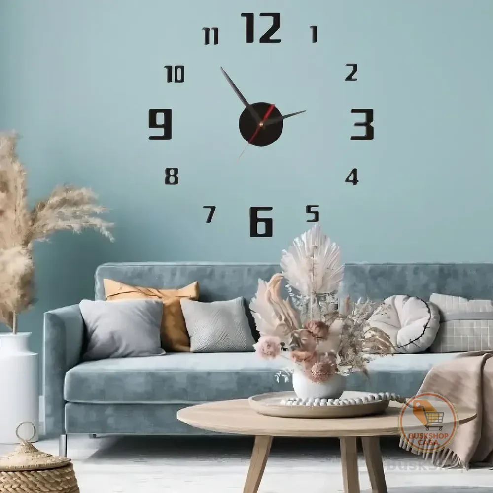 Relógio De Parede Grande De Luxo Preto Decoração Sofisticada Para Sua Casa