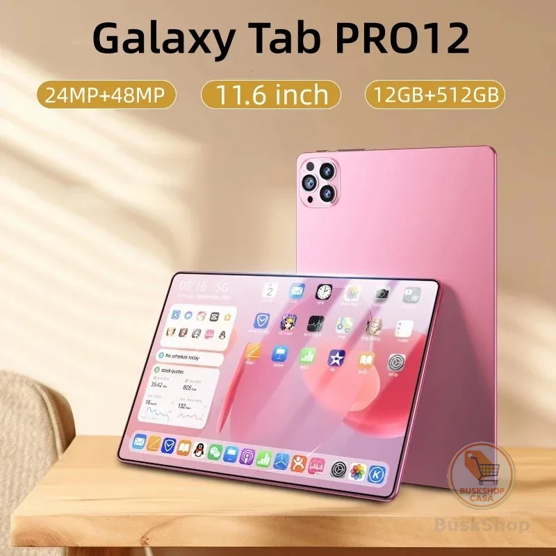 【Presente grátis】Galaxy Tablet PC PRO12 MAX 11.6 Polegadas 12GB+512GB Câmera 24MP+48MP Bateria 8800mAh  Android 14 com