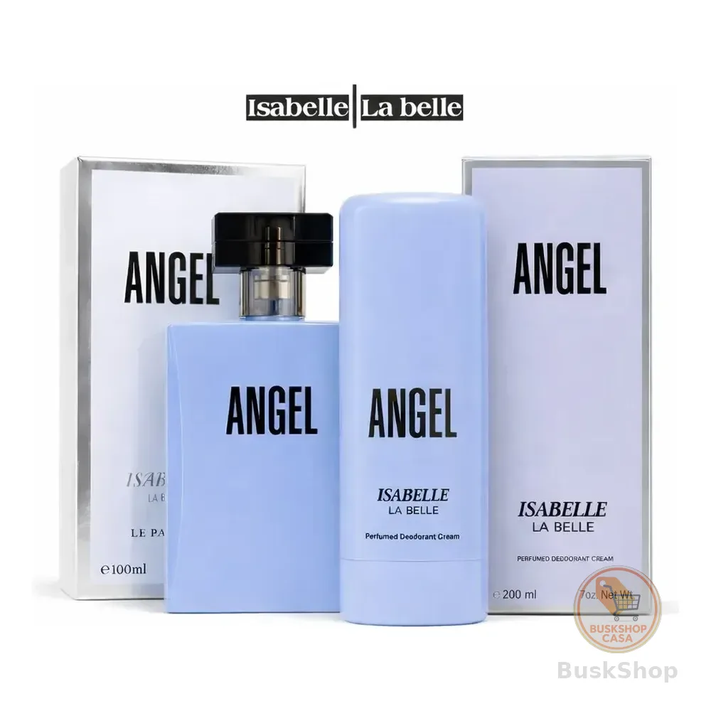 Lançamento Kit Hidratante Corporal Angel 200ml + Perfume Angel 100ml Marca Linha Isabelle Labelle Original Presente Perfeito Alta Fixação Parfum