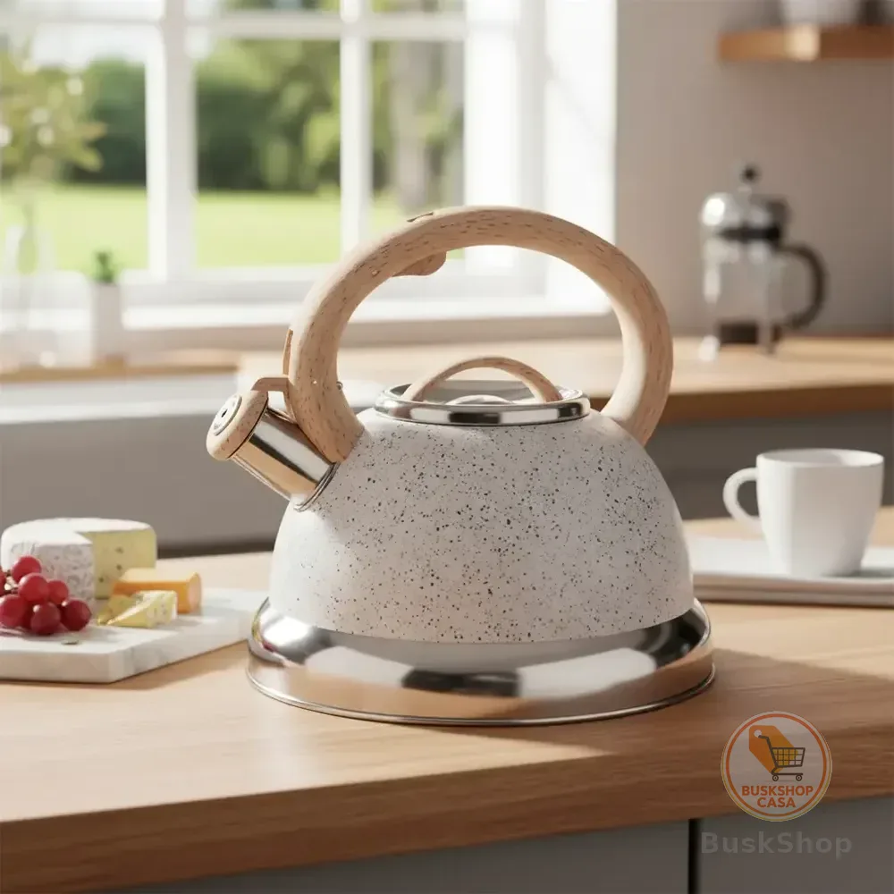 Chaleira Inox 2,7l Brinox C/apito Fogão Gás Elétrico Indução Vanila