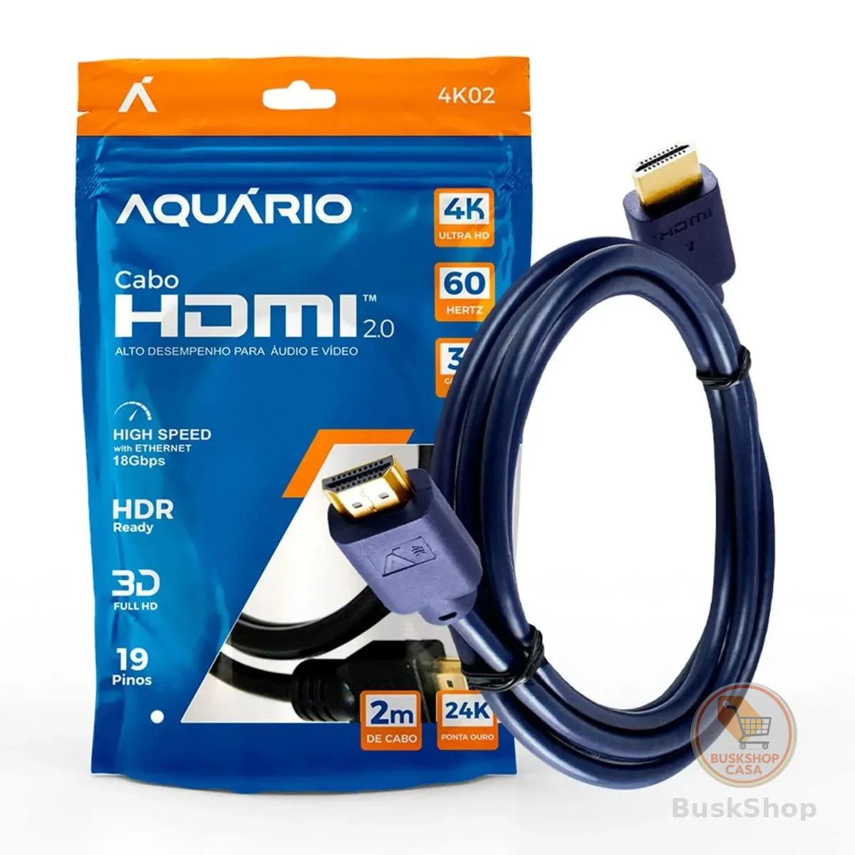 CABO HDMI 2.0 4K 3D 19 PINOS - 2 METROS