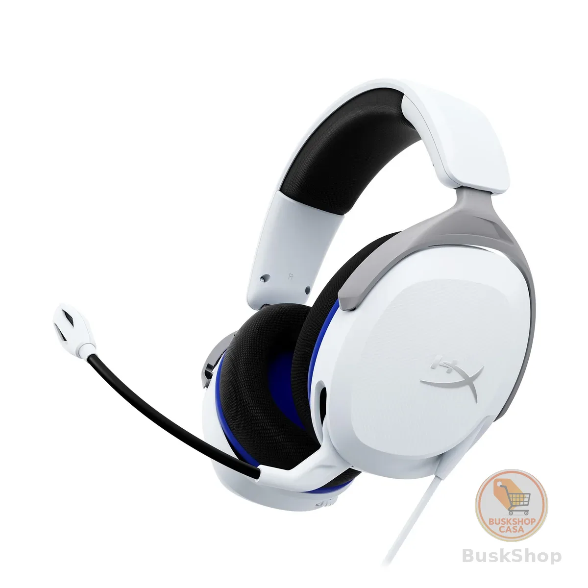 Headset Gamer HyperX Cloud Stinger 2 Core PS5 - para PlayStation, Headset Leve, Microfone com Função de Girar para Silenciar, Drivers de 40 mm, Branco (6H9B5AA)