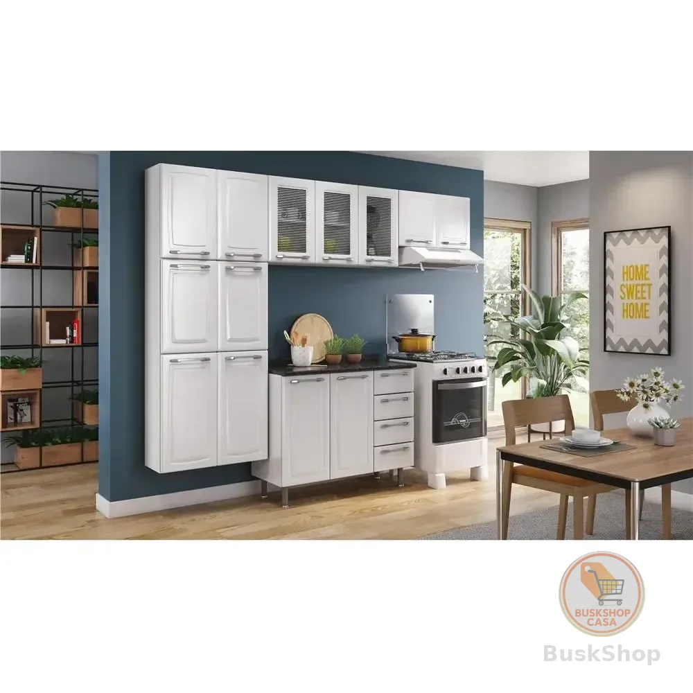 Cozinha Diamante Com 11 Portas Itatiaia Branco Com Preto